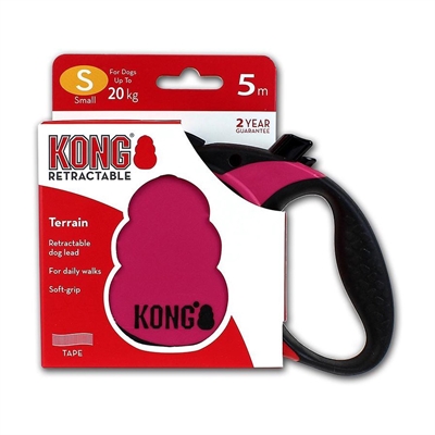 KONG Rollleine Terrain Pink 5 mtr - Geeignet für Hunde bis zu 20 kg