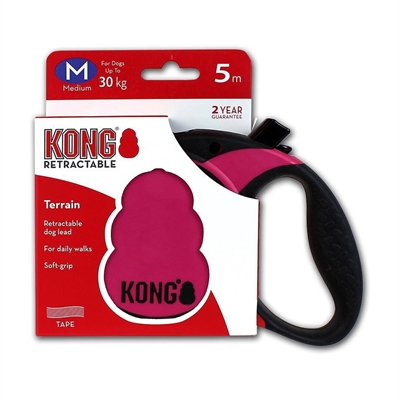 KONG Rollijn Terrain Roze 5 mtr – Voor honden tot 30 kg