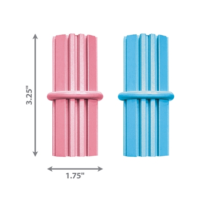 KONG Puppy Kauwstick Assorti S 8,5×4×4 cm – Zacht Rubber