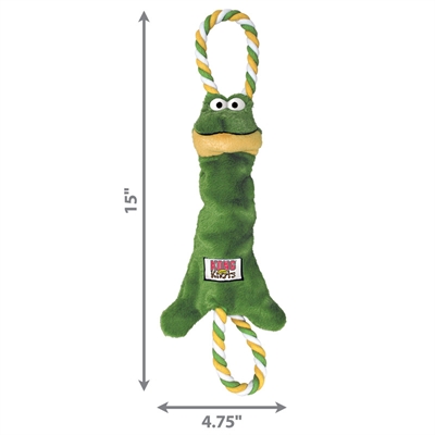 KONG honden speelgoed Tugger Knots Kikker 38×16×6,5 cm – groen