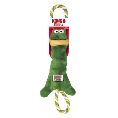 KONG honden speelgoed Tugger Knots Kikker 38×16×6,5 cm – groen