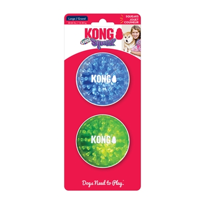 KONG hondenbal Squeezz Geodz 7,5×7,5 cm – Assorti 2 stuks
