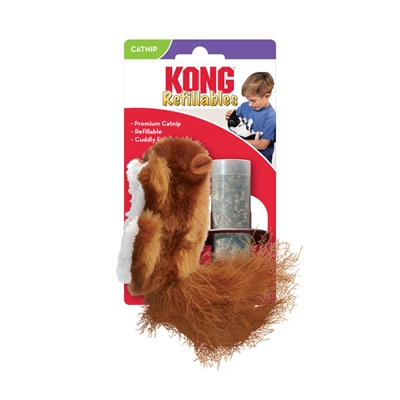 KONG Kattenspeeltje Eekhoorn 10×4×7,5 cm – Pluche met kattenkruid