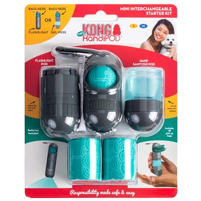KONG HandiPOD Mini Starter Kit – Poepzakjes, LED-Zaklamp en Handgel