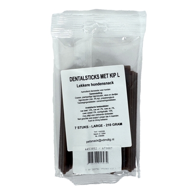 I AM Dental Sticks met Kip - Ondersteunt gebitsverzorging en vermindert tandplak - L 210 g (7 st)