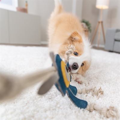 TRIXIE Honden speeltje Monster Leer met Touw 47 cm – zonder piep