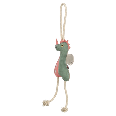 TRIXIE Hondenspeelgoed Draak Leer met touw | Echt leer - Zonder piepgeluid - 55 cm