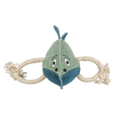 TRIXIE Hondenspeeltje Vis Leer met Touw 28 cm – Zonder Geluid