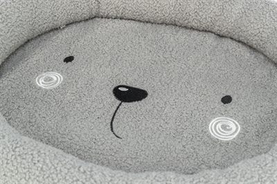 Trixie Hondenmand Junior Grijs 50×40 cm – Zachte Teddy Stoffen Mand