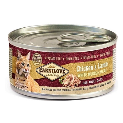 CARNILOVE Kattenvoer Cans Chicken / Lamb 12x100 gr – Graanvrij