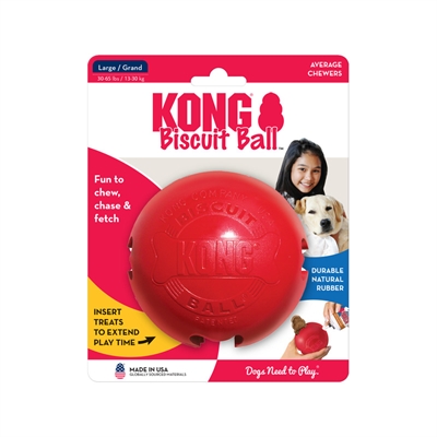 KONG Hundespielzeug Biscuit Ball 9,5×9,5×9,5 cm - rot