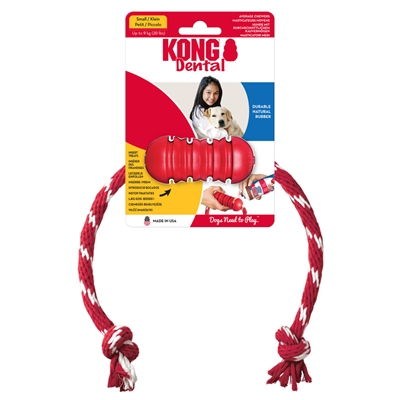 KONG honden speelgoed KONG Dental Touw 8,5×3,5 cm – natuurlijke rubber