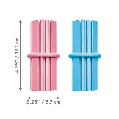 KONG Puppy Kauwstick Roze/Lichtblauw 12×5,5×5,5 cm – Assorti