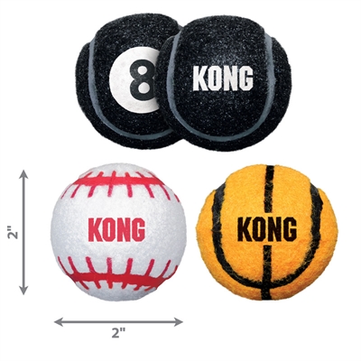KONG Sport Bal Assorti Ø 5 cm – Voor Grote Honden – Sterk Rubber