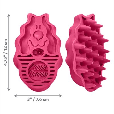 KONG ZoomGroom Rubber Borstel Roze L 7,5×4×12 cm – Hondenverzorging