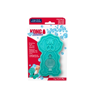 KONG hondenborstel ZoomGroom Bubbles 7×7×11,5 cm – Groen