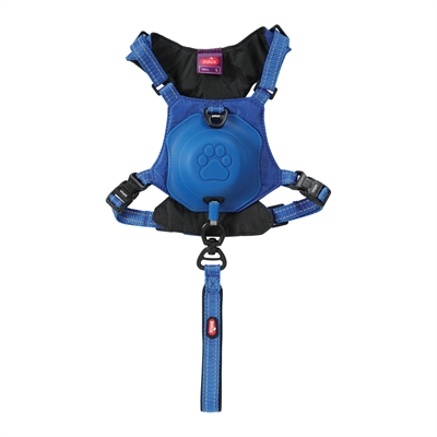 ZOLUX Hondentuig Easyride Handsfree uittrekbare riem & stopsysteem + reflectie - Blauw - S 5-12 kg (41-54 cm)