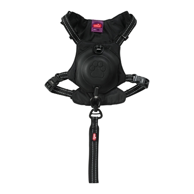 ZOLUX hondentuig Easyride Handsfree uittrekbare riem - Zwart - S (41–54 cm, 5–12 kg)