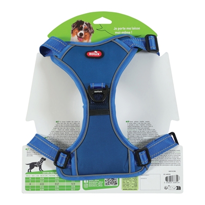 ZOLUX Hondentuig Easyride Handsfree uittrekbare riem, stopsysteem & reflectie - Blauw - M 16-33 kg (55-67 cm)