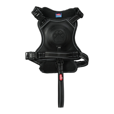 ZOLUX Hondentuig Easyride | Handsfree uittrekbare riem, stopsysteem en reflectie - Zwart - M (16–33 kg)