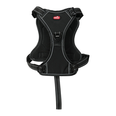 ZOLUX Hondentuig Easyride | Handsfree uittrekbare riem, stopsysteem en reflectie - Zwart - M (16–33 kg)
