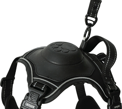 ZOLUX Hondentuig Easyride | Handsfree uittrekbare riem, stopsysteem en reflectie - Zwart - M (16–33 kg)