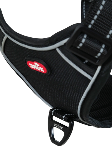 ZOLUX Hondentuig Easyride | Handsfree uittrekbare riem, stopsysteem en reflectie - Zwart - M (16–33 kg)