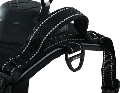 ZOLUX Hondentuig Easyride | Handsfree uittrekbare riem, stopsysteem en reflectie - Zwart - M (16–33 kg)