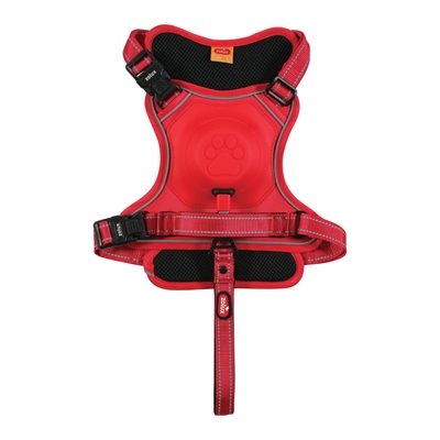 ZOLUX Hondentuig EASYRIDE Handsfree uittrekbare riem | Reflecterend & stopsysteem - Rood - M 55–67 cm (16–33 kg)