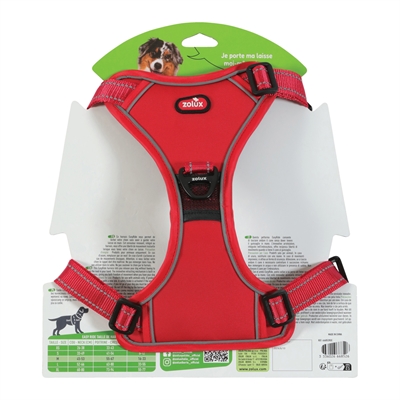 ZOLUX Hondentuig EASYRIDE Handsfree uittrekbare riem | Reflecterend & stopsysteem - Rood - M 55–67 cm (16–33 kg)