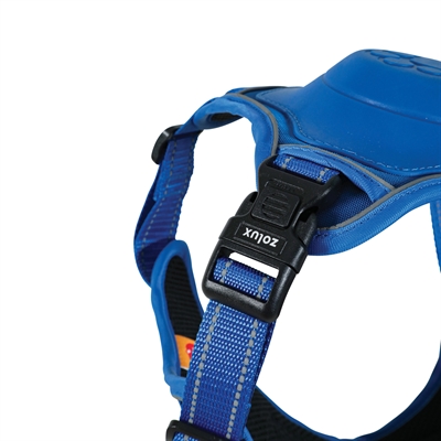 ZOLUX Hondentuig Easyride handsfree met uittrekbare riem, reflecterend & stopsysteem - Blauw - XL 55-77 kg