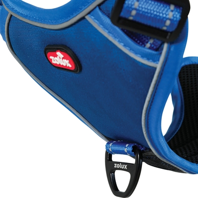 ZOLUX Hondentuig Easyride handsfree met uittrekbare riem, reflecterend & stopsysteem - Blauw - XL 55-77 kg