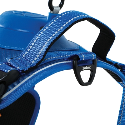 ZOLUX Hondentuig Easyride handsfree met uittrekbare riem, reflecterend & stopsysteem - Blauw - XL 55-77 kg