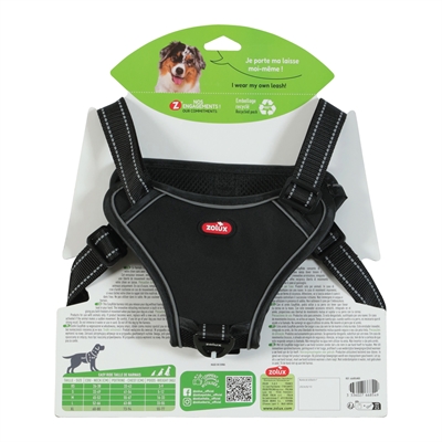 ZOLUX Hondentuig Easyride - Handsfree uittrekbare riem, stopsysteem & reflectie - Zwart - XL (73-94 cm)