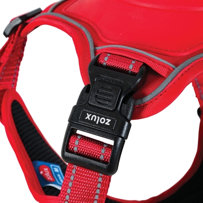 ZOLUX Hondentuig EASYRIDE Handsfree uittrekbare riem | Reflecterend - Rood - XL (55-77 kg)