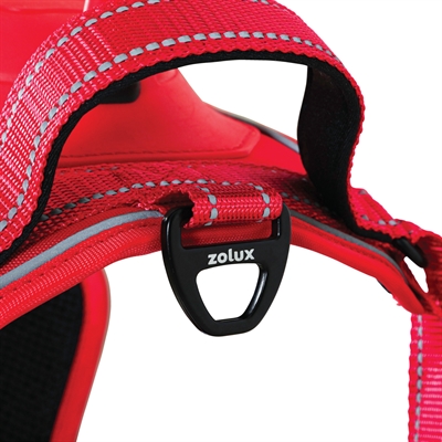 ZOLUX Hondentuig EASYRIDE Handsfree uittrekbare riem | Reflecterend - Rood - XL (55-77 kg)