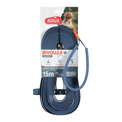 ZOLUX Sleeplijn Bivouak 15 m waterafstotend & reflecterend - Blauw - 15 m x 1,5 cm