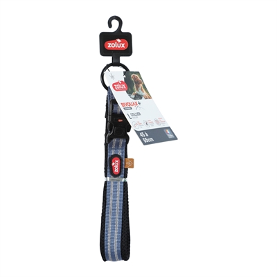 ZOLUX Halsband Bivouak | Reflecterend & verstelbaar - Blauw - L 45-55 x 3,5 cm