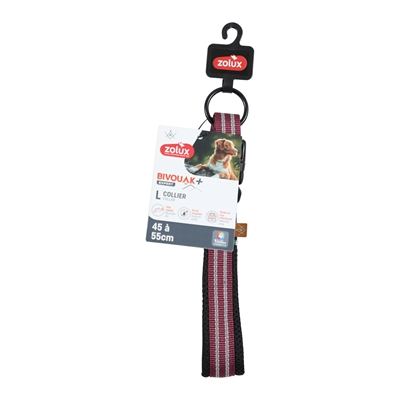 ZOLUX Halsband Bivouak Verstelbaar, reflecterend - Rood - L 45-55 x 3,5 cm