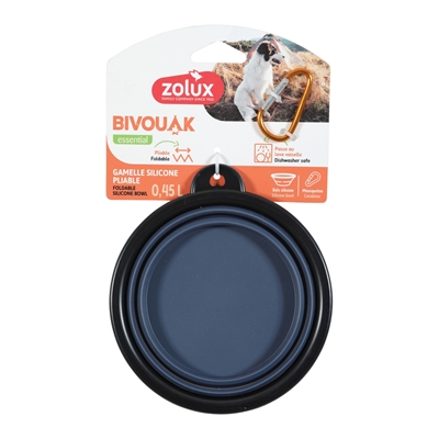 <span id="brand" data="zolux"/> Opvouwbare Siliconen Voerbak Blauw | 13 CM 450 ML