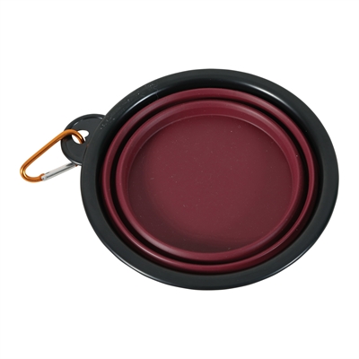 ZOLUX Opvouwbare voerbak Bivouak | Siliconen met karabijnhaak - Rood - 16 cm / 650 ml