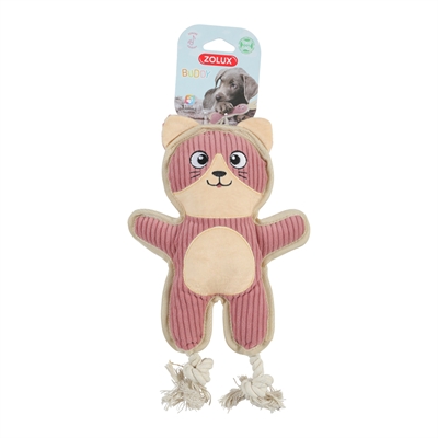 ZOLUX Kattenknuffel Buddy Kat Zacht en piepend | Gerecyclede vulling & verstevigde stiksels - Roze - 20x5x29 cm