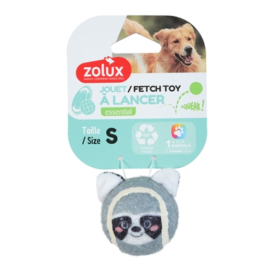 ZOLUX Hondenspeelbal Tennisbal Wasbeer met pieper | 100% gerecycled polyester - S (5 cm)