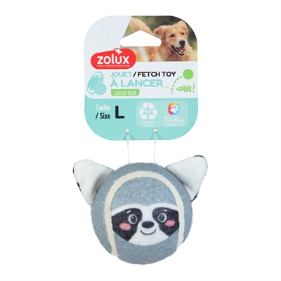 ZOLUX Hondenspeelbal Tennisbal Wasbeer Pieper - 100% gerecycled polyester - 7,6 cm (L)