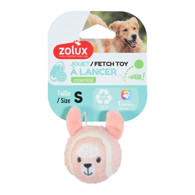 ZOLUX Hondenspeelbal Tennisbal Lama met pieper - 100% gerecycled polyester - S (4,6 cm)