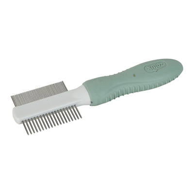 ZOLUX Knaagdierkam Dubbele Kam - brede en fijne kant - antislip handvat - 14,5 cm