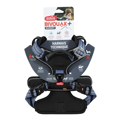 ZOLUX Hondentuig Bivouak Makkelijk aan te trekken & reflecterend - Blauw - M 56-69 cm / tot 18 kg