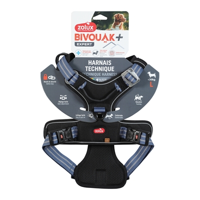 ZOLUX Hondentuig Bivouak Makkelijk aan te trekken & reflecterend - Blauw - L (69–81 cm, tot 30 kg)