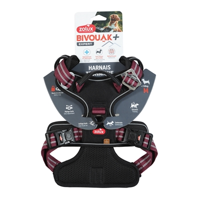 ZOLUX Hondentuig Bivouak Snel aan te trekken & reflecterend - Rood - M (56-69 cm, tot 18 kg)