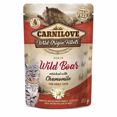 CARNILOVE Pouch Wild Boar 24×85 gr – Natvoer voor katten